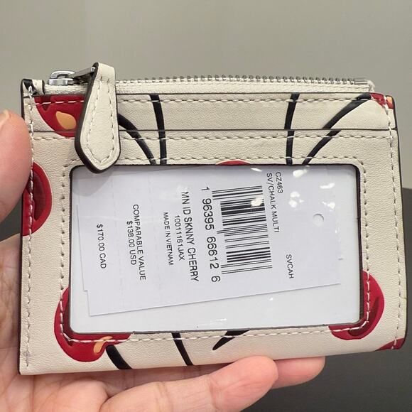 Coach CZ463 Mini Skinny Id Case With Cherry Print - Picture 2 of 3